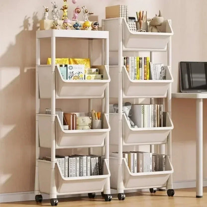 Trolley Bookshelf Kitchen Storage