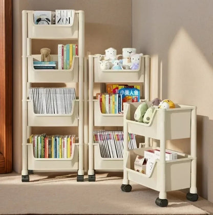 Trolley Bookshelf Kitchen Storage