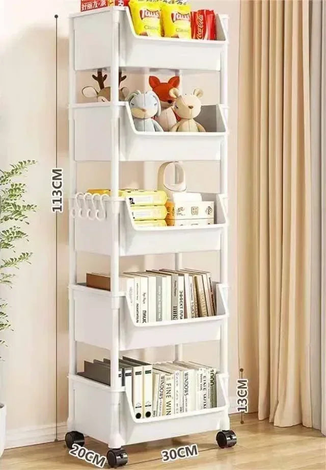 Trolley Bookshelf Kitchen Storage