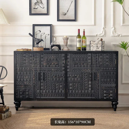 Open Buffet Solid Wood Sideboards Living Room