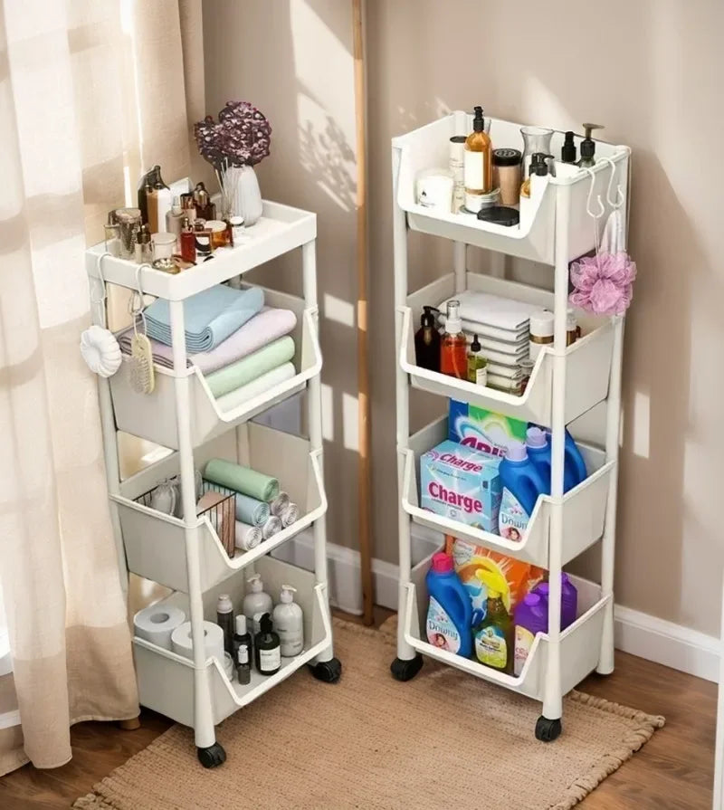 Trolley Bookshelf Kitchen Storage