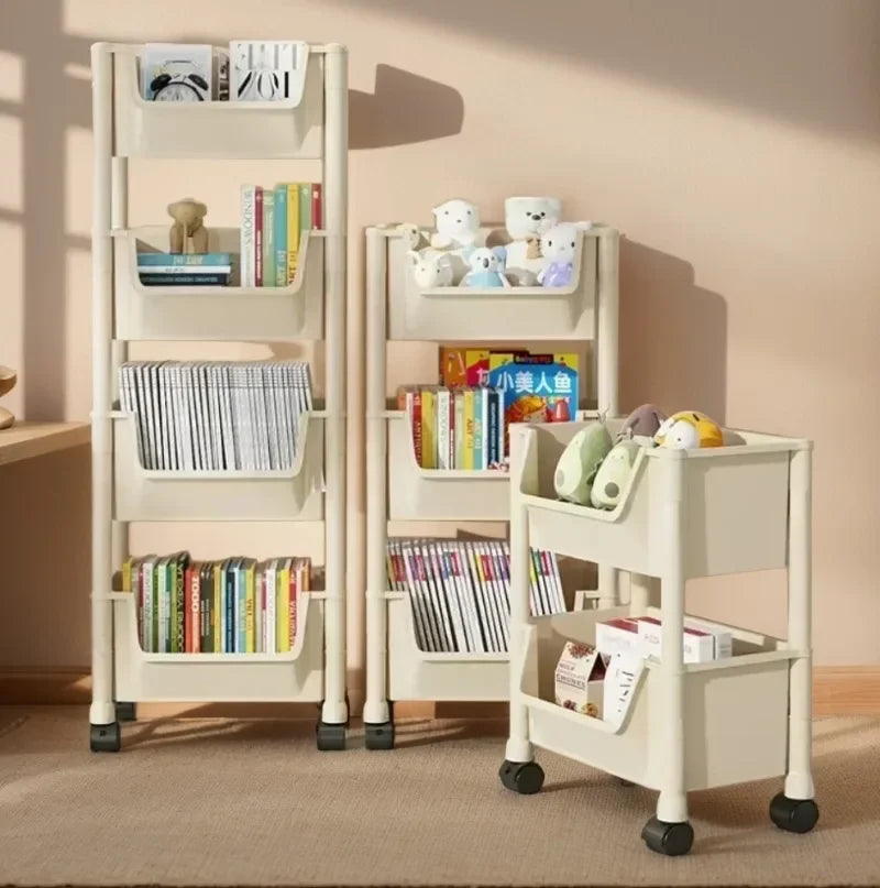 Trolley Bookshelf Kitchen Storage