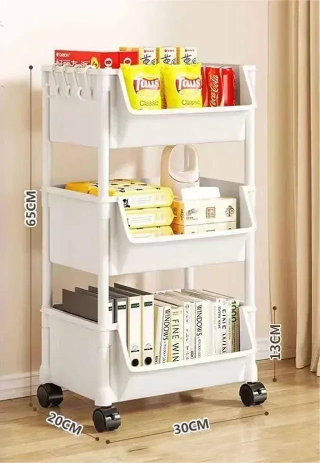 Trolley Bookshelf Kitchen Storage