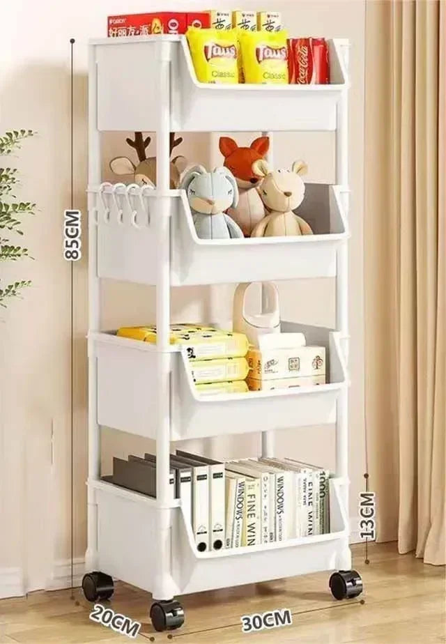 Trolley Bookshelf Kitchen Storage